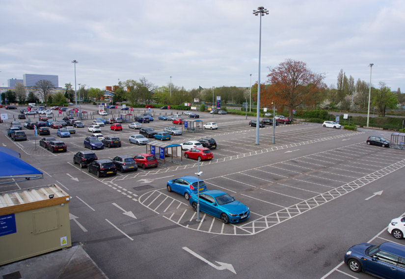 Clean Retail Shopping Parking Lot.